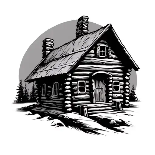 Log Cabin tattoo design idea