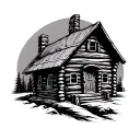 Log Cabin tattoo design idea