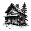Log Cabin tattoo design idea