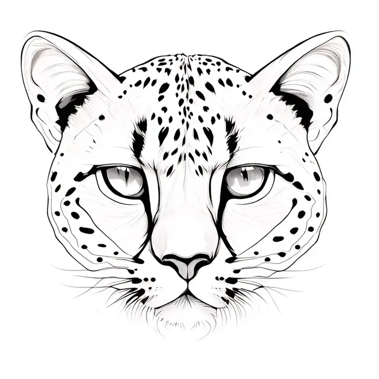 Cheetah face inside butterfly shape outline tattoo design idea
