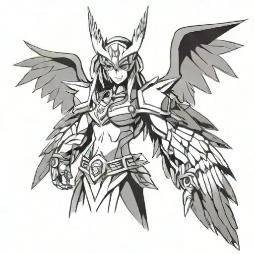 The angewomon Digimon tattoo design idea