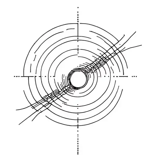 black hole event horizon in thin lines  tattoo design idea
