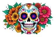 Mexican sugar skull tattoo design idea