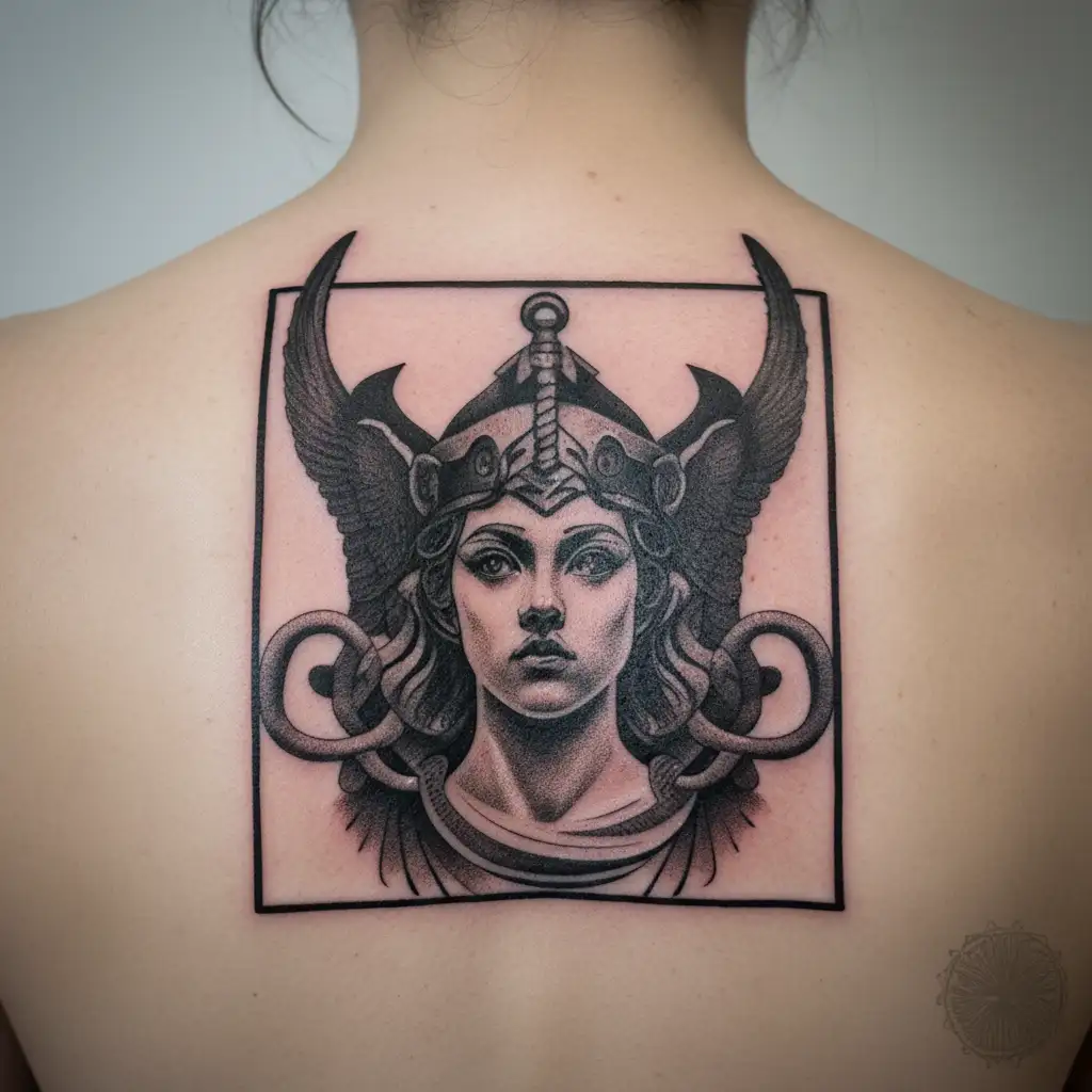 Athena from Greek Mythology tattoo design idea