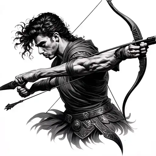 Sagittarius archer shooting tattoo design idea