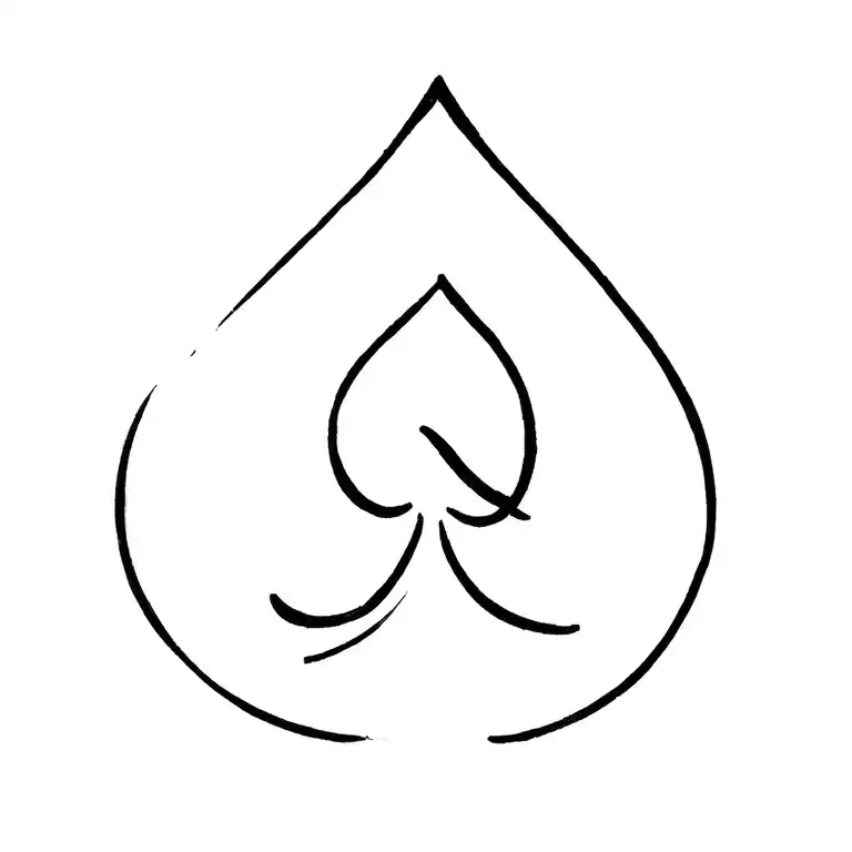 Q spade symbol tattoo design idea