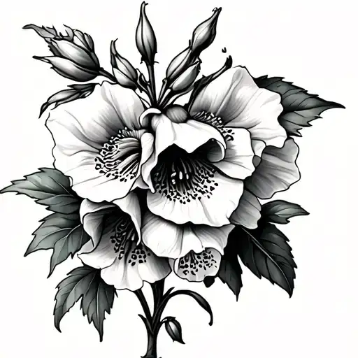 foxglove flower tattoo design idea