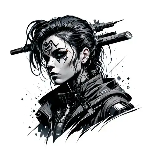 Cyber Punk 2077 tattoo design idea