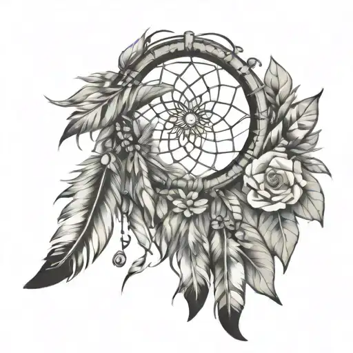 native, dream catcher,nana tattoo design idea