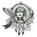 native, dream catcher,nana tattoo design idea