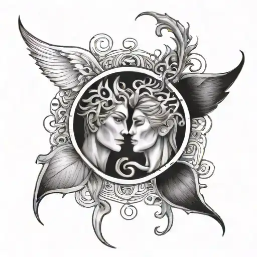 the legend of soul mates tattoo design idea