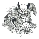 Men Angry tattoo design idea