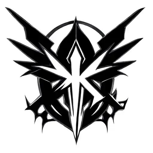 mix the code Code Geass symbol with the nightwing symbol tattoo design idea