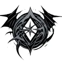 mix the code Code Geass symbol with the nightwing symbol tattoo design idea