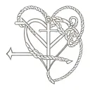 Cross anchor heart intertwined tattoo design idea