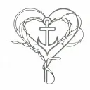 Cross anchor heart intertwined tattoo design idea