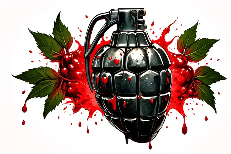 bleeding heart hand grenade exploding in chest tattoo tattoo design idea