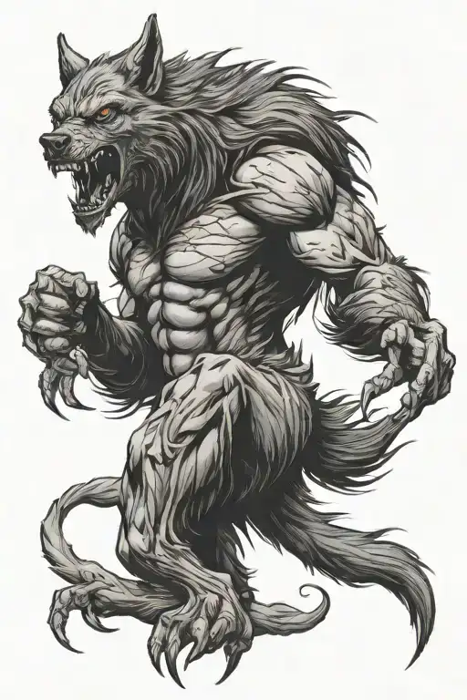 werewolf tattoo design idea