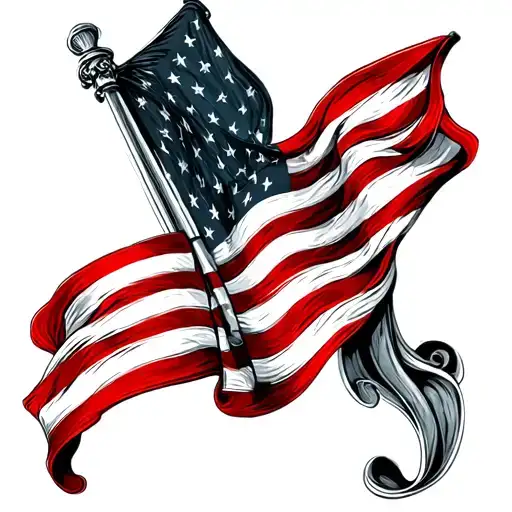 Italian And American Flag tattoo design idea