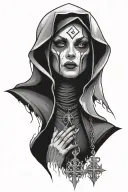 evil nun pretty tattoo design idea