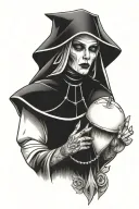 evil nun pretty tattoo design idea