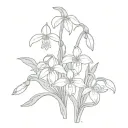 snowdrops, violets, lily of the valley, narcissus, and hollys tattoo design idea