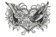 love hate trauma break free tattoo design idea