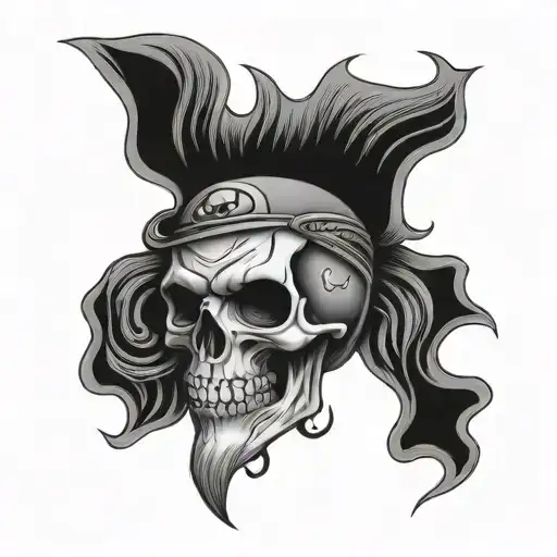 skull wearing smiley face tattoo tattoo design idea
