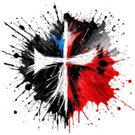 French flag in the background cross of Lorraine Cross Formd tattoo design idea