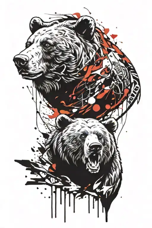 bear tattoo for brother who passed away in boating accident  tattoo design idea