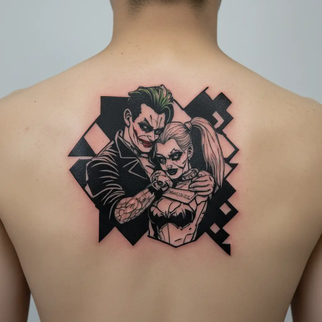 Harley Quinn and joker tattoo design idea