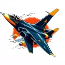 f14 jet flying tattoo design idea