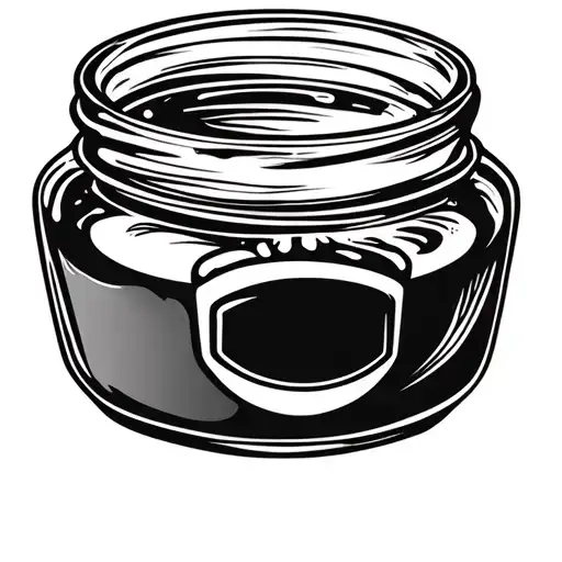 Vaseline placed on a jar of honey tattoo design idea