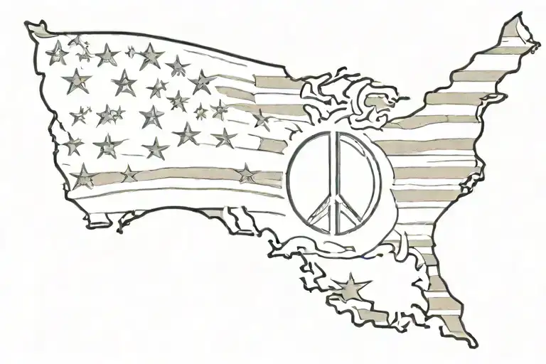 Distressed American flag, if you want peace, prepare for war tattoo design idea