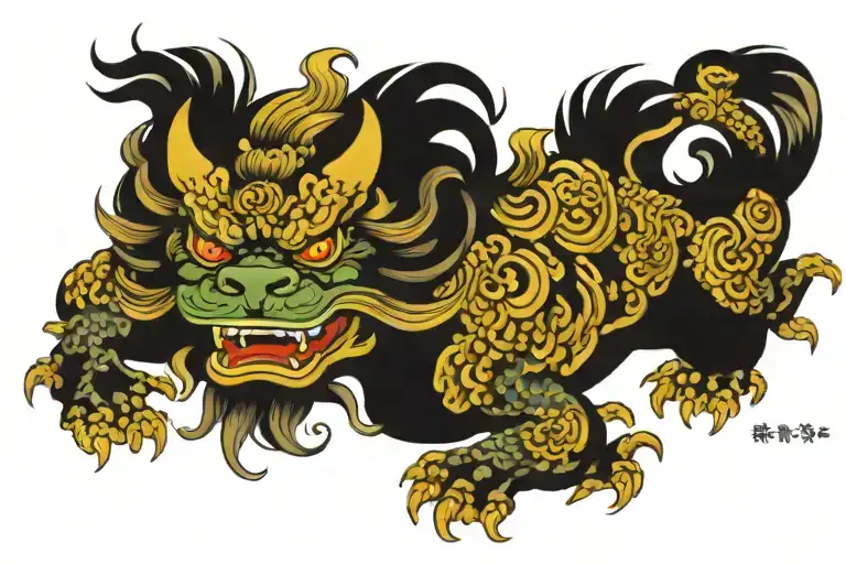 foo dog tattoo design idea