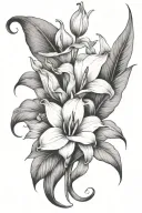 calla lily, rose, tulip, oriental lily tattoo design idea
