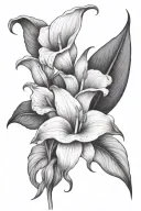 calla lily, rose, tulip, oriental lily tattoo design idea