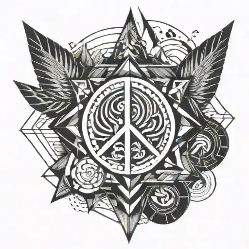 peace and fire inside tattoo design idea