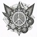 peace and fire inside tattoo design idea