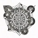 peace and fire inside tattoo design idea