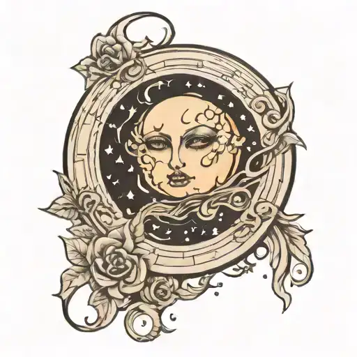 the night belongs to you with a moon and sleep token symbol tattoo design idea