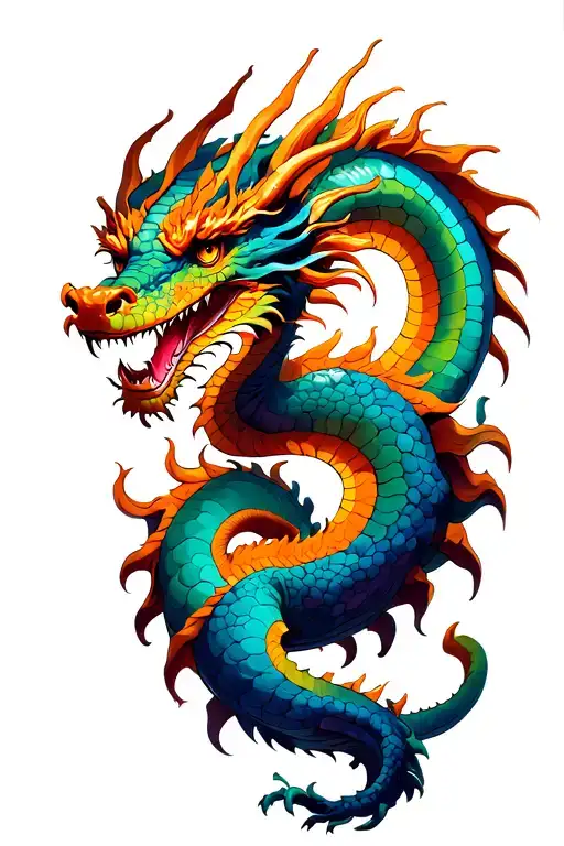 dragon wrapped around arm sleeve tattoo design idea