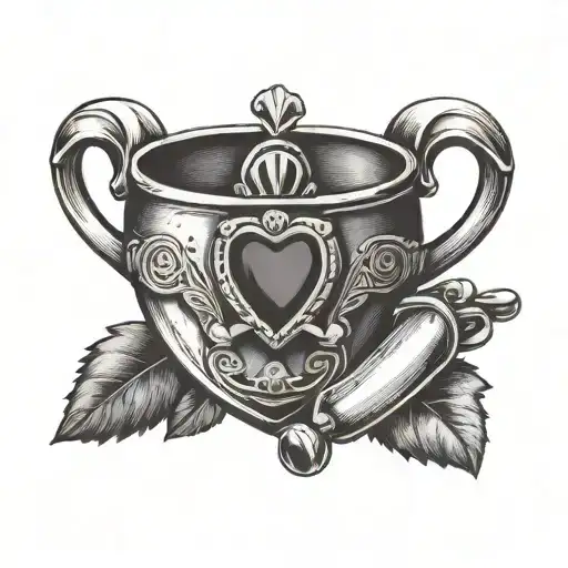 A traditional Irish Claddagh ring with a coffee bean and weight plates intertwined, showcasing the client's passions for coffee and powerlifting tattoo design idea