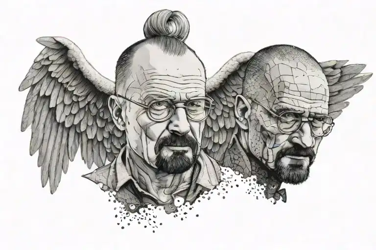 heinseinberg breaking bad angel tattoo design idea
