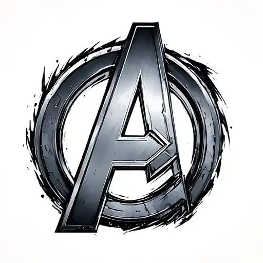Avengers logo blended tattoo design idea