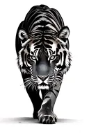 tiger walking forwards tattoo design idea
