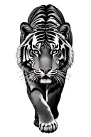 tiger walking forwards tattoo design idea