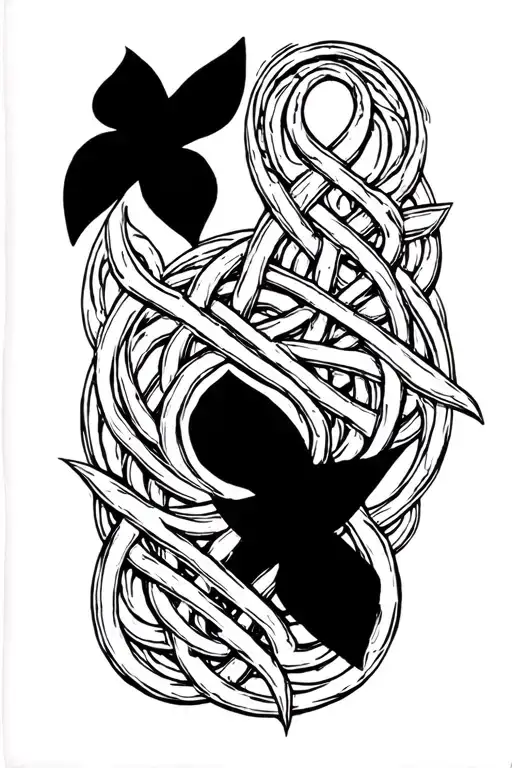 irish warrior knots tattoo design idea