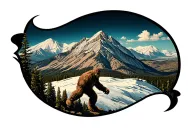 pikes peak big foot tattoo design idea