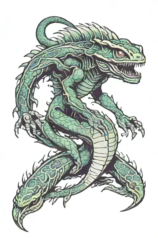alien, reptile, ocean, spacy, multiverse tattoo design idea